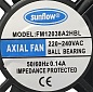 Вентилятор 120х120х38 мм 220V, Sunflow FM12038A2HBL