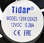 Вентилятор 120х120х25 мм 12VDC, Tidar RQD12025MS